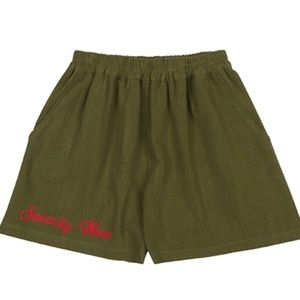 Fashion Brand Company Serenity Now Linen Embroidered Moss Shorts (Never Worn)